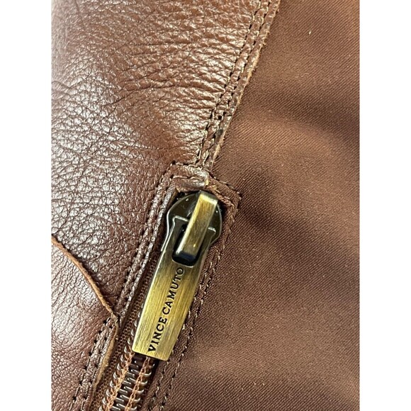 Vince Camuto Riding Boots Womens 6.5 M Payge Brown Gold Leather Rye Whiskey NEW - Picture 6 of 7